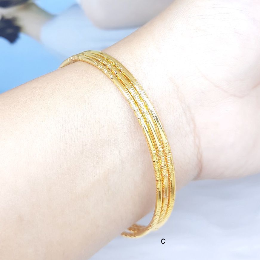 Gelang Keroncong Set 3 Pcs Atau Satuan Wanita Gold Lapis Emas - BB271