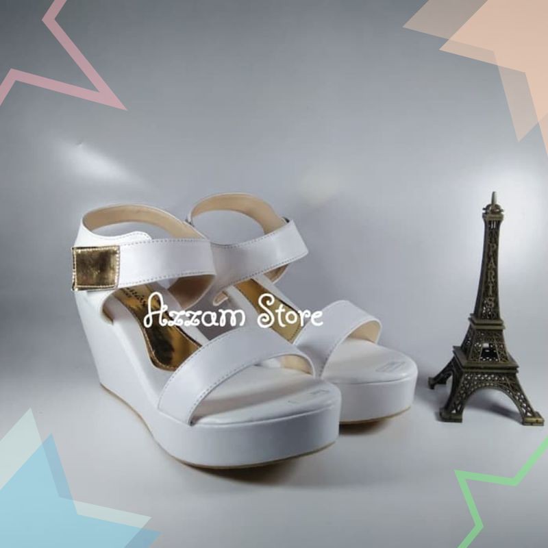 WEDGES GOLD VAGETOZ - Hitam  YN Store