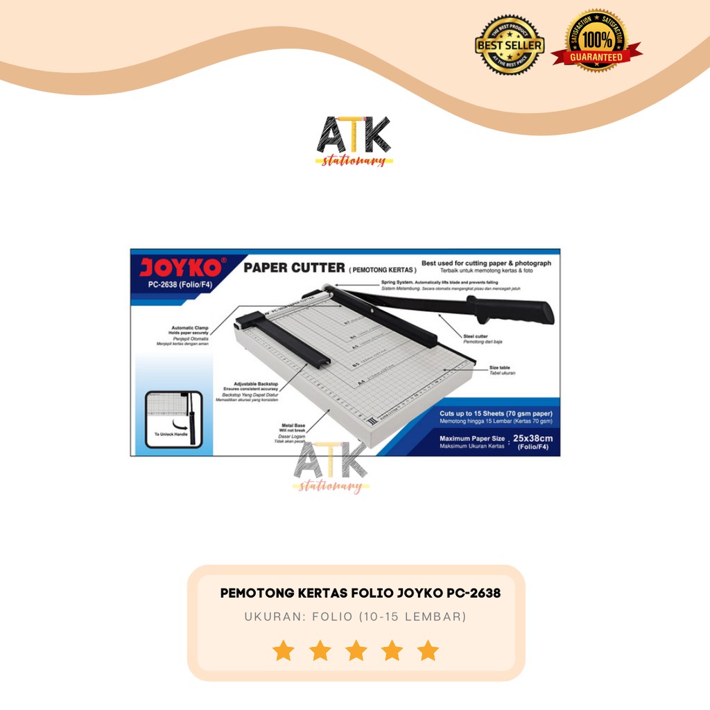 

Alat Pemotong Kertas ( Paper Cutter) Joyko Ukuran Folio atk