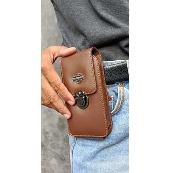 OMR.01Jl22т– Dompet Sarung Tempat HP Pinggang Kulit Pria 1 & 2 Slot