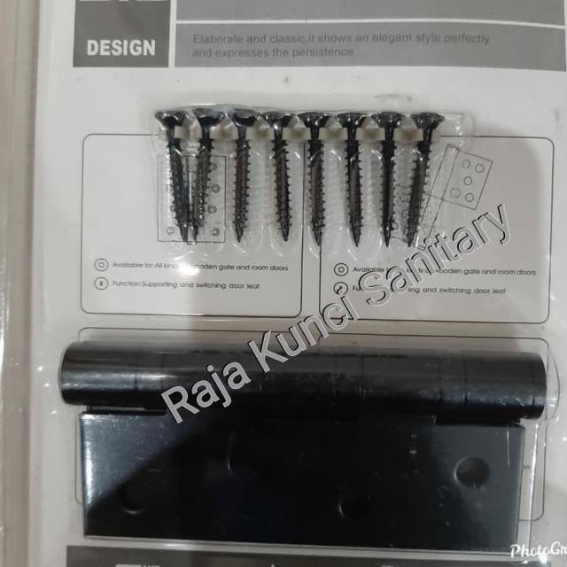 ➭ Engsel Pintu 4" inch Hitam/Engsel Pintu Starck Hitam Stainless SUS 304 ❋