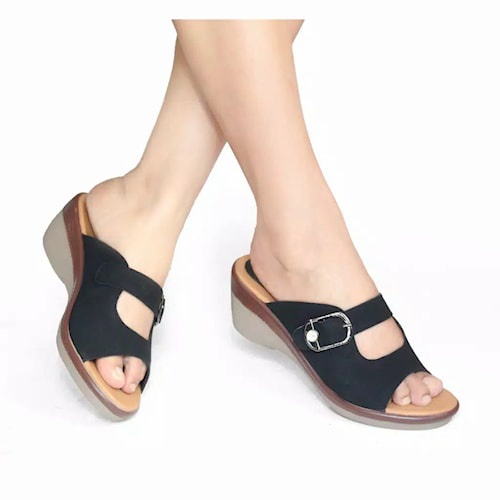 Sandal Wanita Wedges Kekinian Terbaru Premium Murah Trendy Style Sendal Karet Korea Hak Tahu Kickers Branded ORI MERK Import Jelly Spon Buat Kondangan Tinggi 5cm Tali 3 CM Awet BIG SIZE Impor Dan Cantik Teplek Kaca Warna Silang Manik Simple Pesta 02