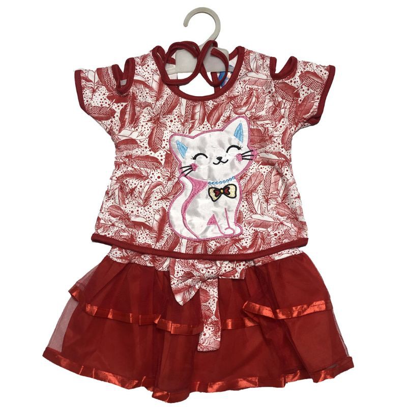 set rok tutu kucing/set rok sabrina usia 6-12 bulan