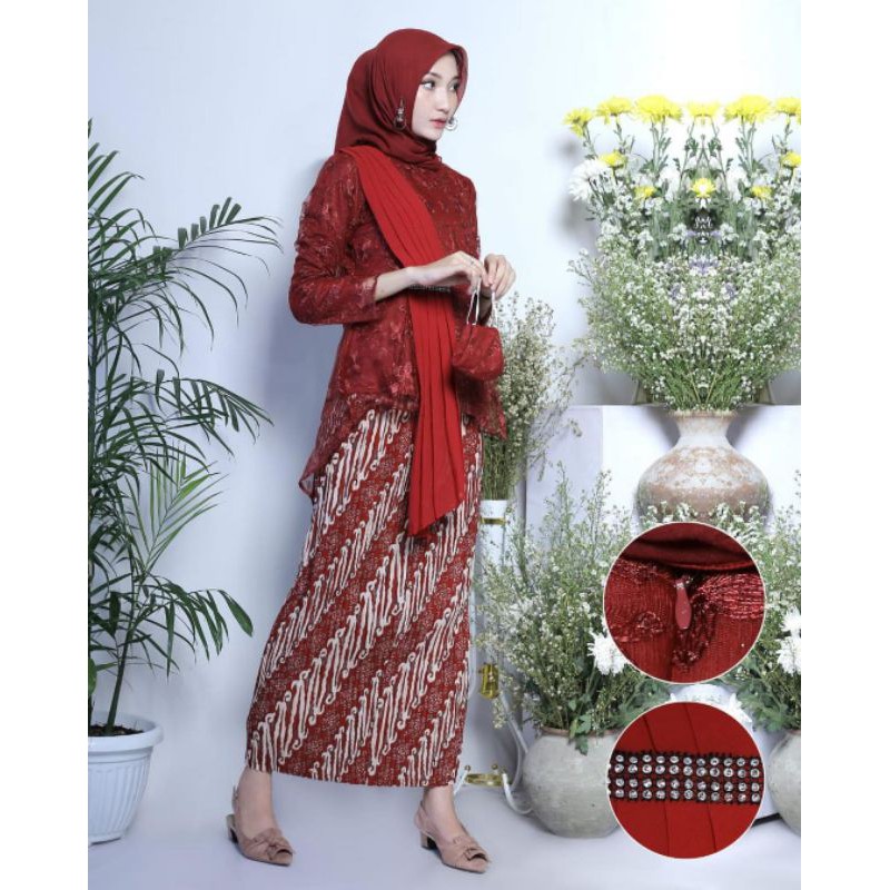OUTFIT TERBARU • SETELEN KEBAYA TILLE BUSUI SELENDANG / KEBAYA JUMBO / KOMDANGAN PERNIKAHAN / AKAD-1