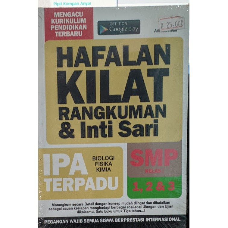 Hafalan Kilat Rangkuman & intisari IPA Terpadu SMP