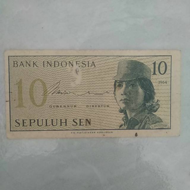 Uang Kuno 10 Sen Tahun 1964