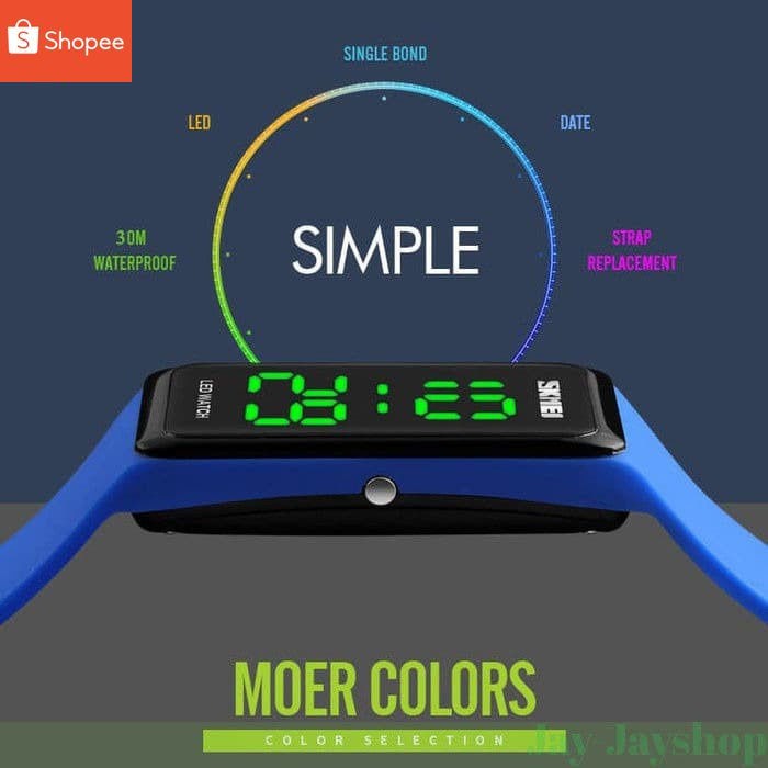 SKMEI Wristband LED Jam Gelang Jam Tangan Gelang Pria Wanita 1265  Hijau