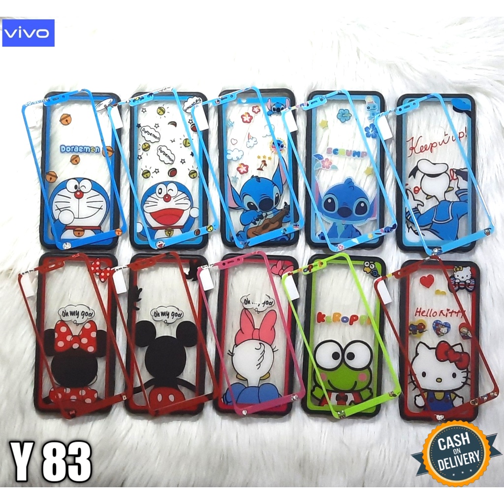 Casing Vivo Y83 Case Transparant Motif+Tempered Glass