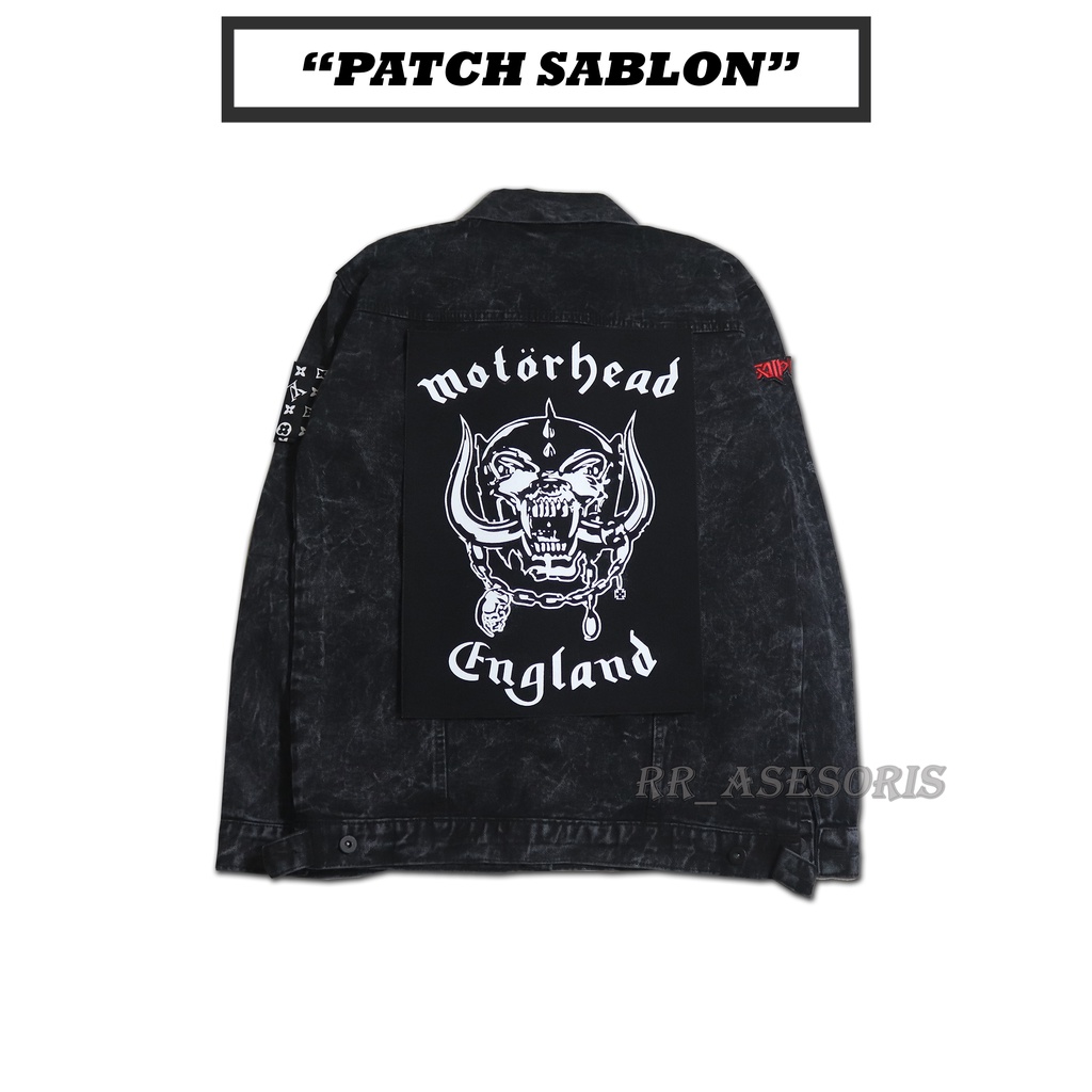 Backpatch Sablon Ukuran Besar/Emblem Punggung Sablon motor head england Patch Sablon Motor