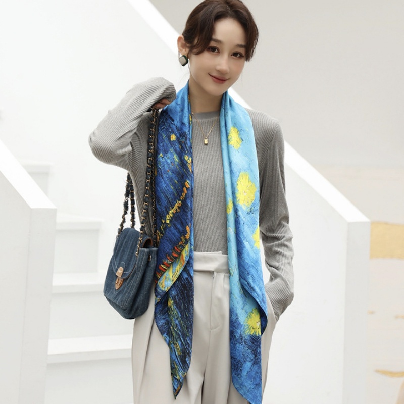 Scarf &quot;Corry&quot; 110 x 110 bahan Sutra Imitasi HIGH GRADE, Scarf Mewah