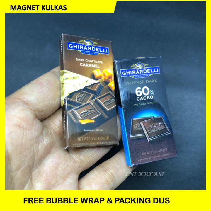 MAGNET MINIATUR TEMPELAN KULKAS COKLAT GHIRARDELLI
