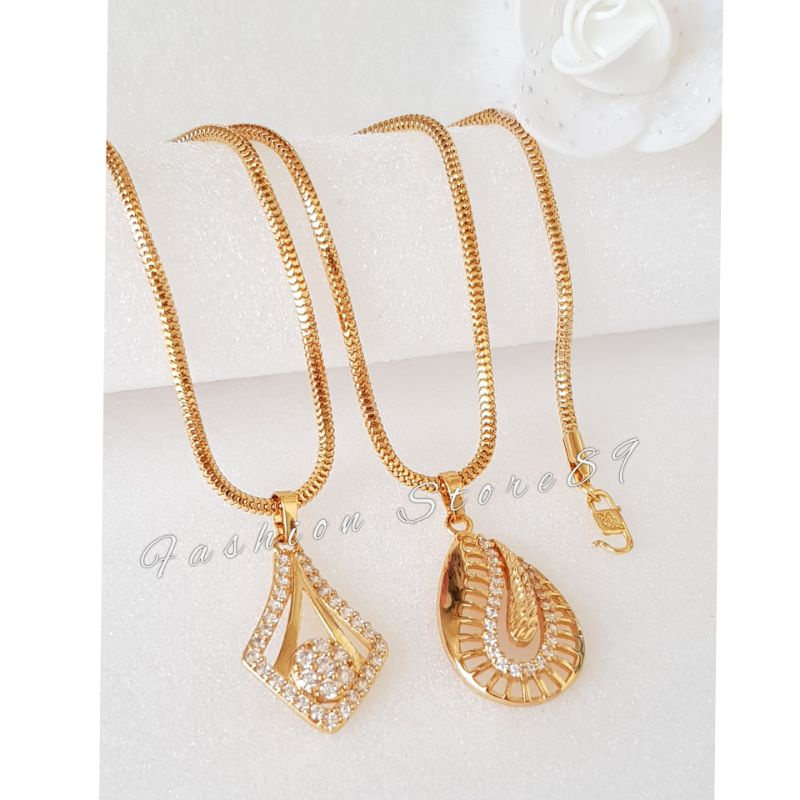 kalung Fashion Dewasa import perhiasan lapis emas 18k model kalung milano