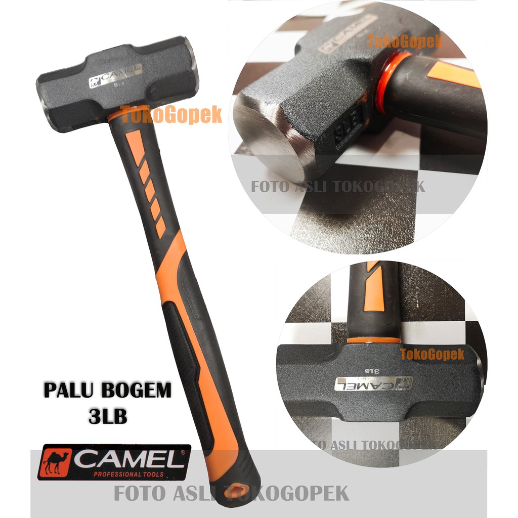 CAMEL PALU BOGEM 3 LB RUBBER GRIP PENGHANCUR BETON TEMBOK BATU - BESAR