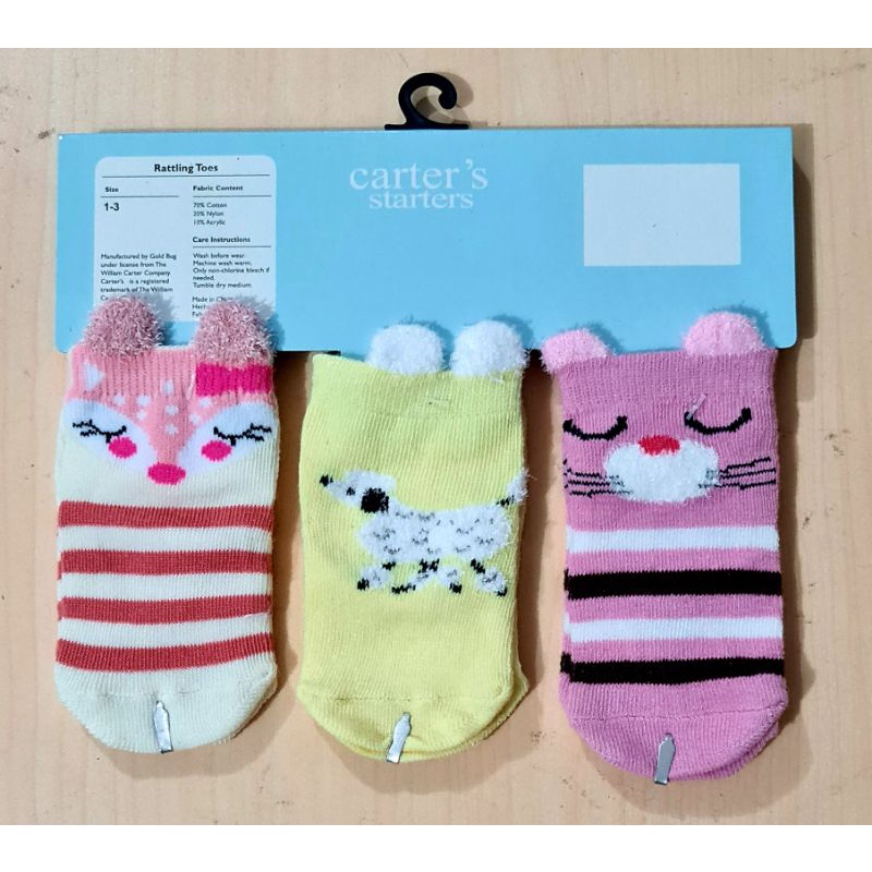 TERMURAH! Kaos Kaki Carter 3in1 | 3 Pasang Animal 3D