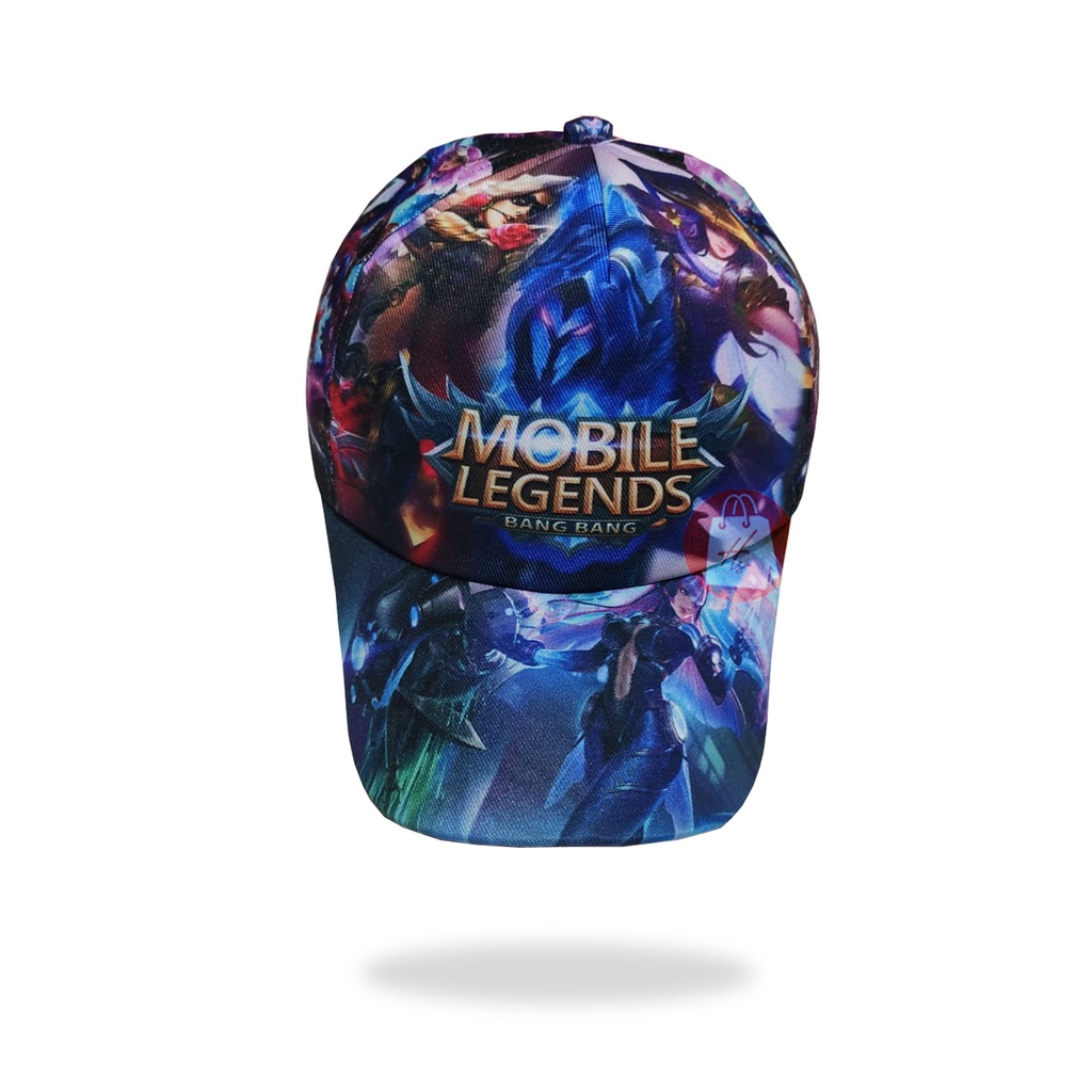 Topi anak sablon sublim karakter free fire,Ml,Batman,marvel / Topi Sublim karakter anak-ML Ungu