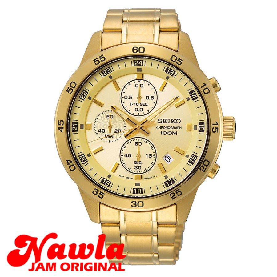 Seiko Quartz SKS646P1 Chronograph Gold IP - Jam Tangan Pria SKS646