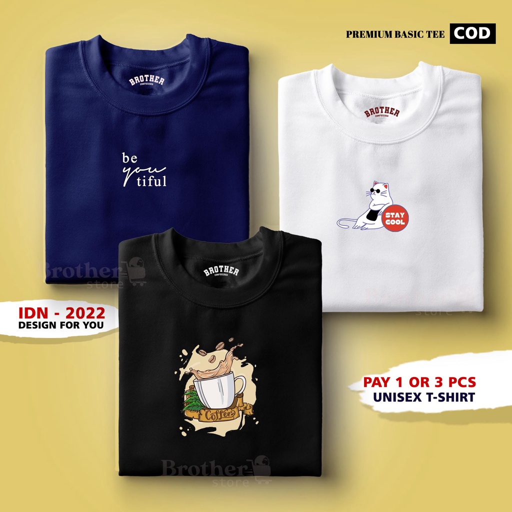 BUY 1 OR 3 PCS ( PROMO COD ) BROTHER STORE / Kaos Distro100% Catoon Combed 24s Tebal / ArticelDTFL