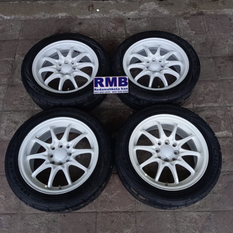 VELG MOBIL BEKAS COPOTAN BRIO RS TYPE CE28 RING 15 + BAN GT RADIAL SAVERO 195/50 R15 JAZZ S VIOS AGYA IGNIS