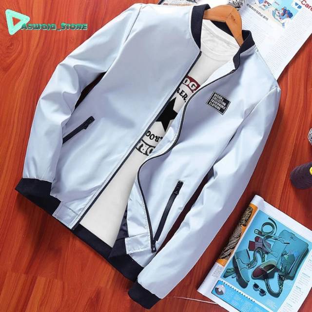 Jaket kain pria/jaket bomber casual/jaket kain/fashio pria