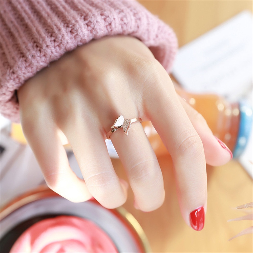 【COD Tangding】Simple Butterfly Index Finger Ring Female Fashion Decorative Ring Ornaments