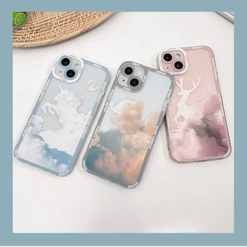Soft Case Silikon Transparan Motif Beruang / Awan Untuk IPhone 13 12 Pro Max 11 XS XR X 8 7 6S Plus