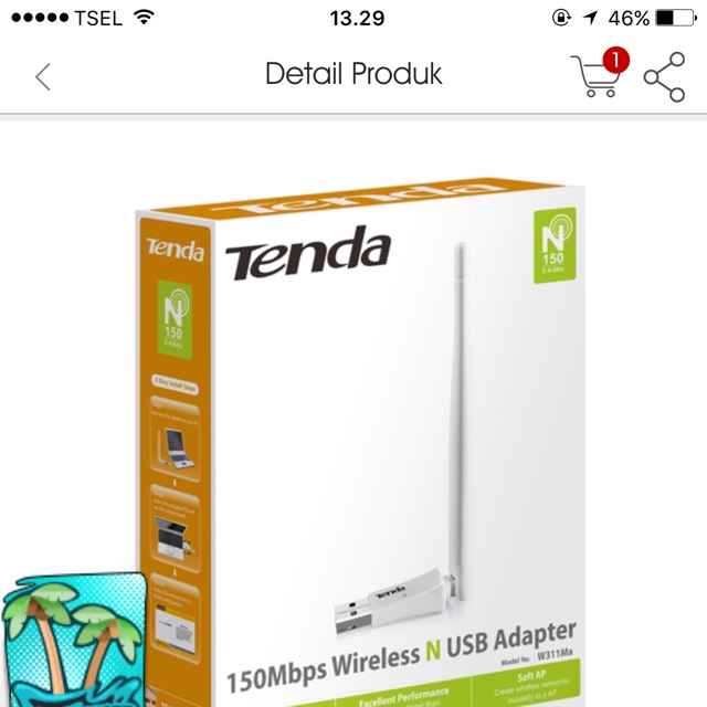 ADAPTOR WIRELESS TENDA W311MA 150MBPS