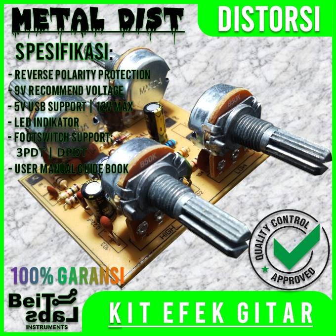 KIT EFEK GITAR METALDIST - Distorsi+EQ