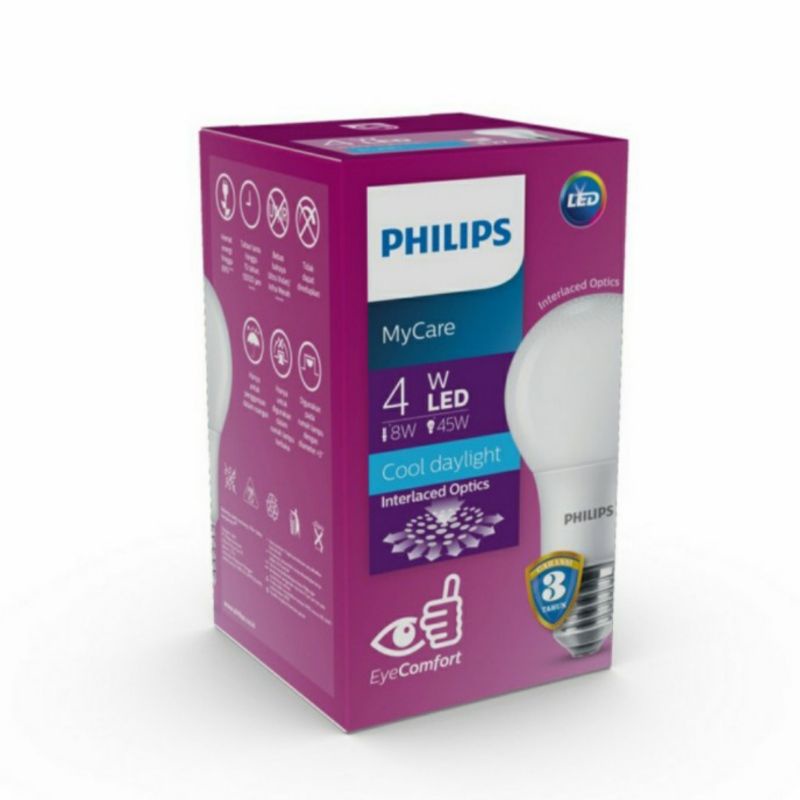 Lampu Philips LED 4w 4 watt w My care MyCare 4watt terbaru bohlam E27 6500K 4000K