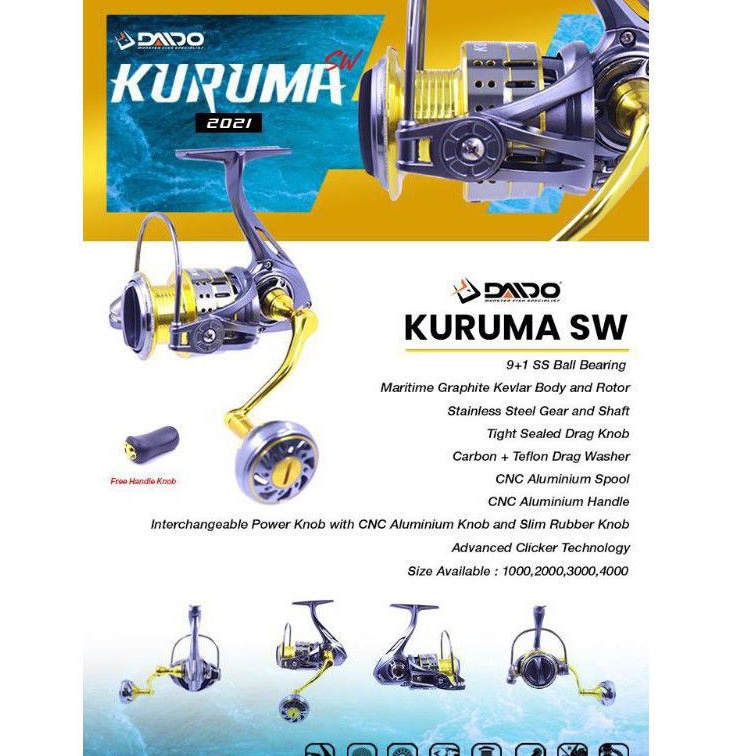 Reel/Rell pancing Daido Kuruma salt water (SW) 4000