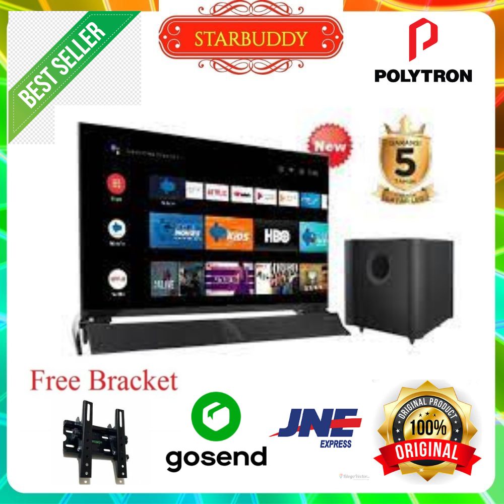 TV POLYTRON 32INCH PLD 32BG9058 SOUND BAR SMART ANDROID DIGITAL