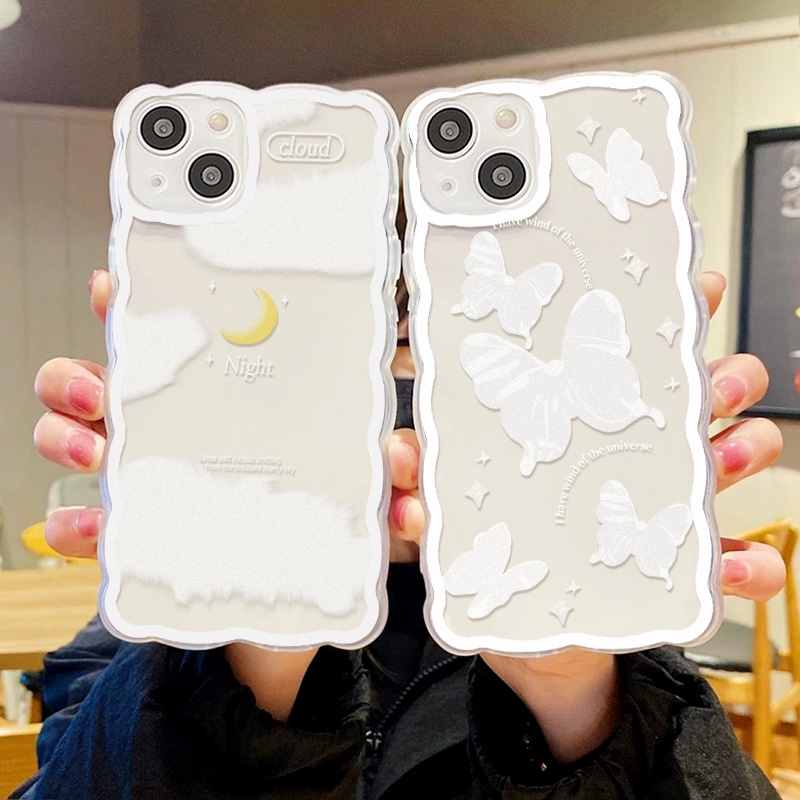 Soft Case Pelindung Lensa Kamera Motif Lukisan Kupu-Kupu Tahan Banting Untuk iPhone 13 Pro Max 11 12 Pro X XS Max 7 8 Plus SE 2020