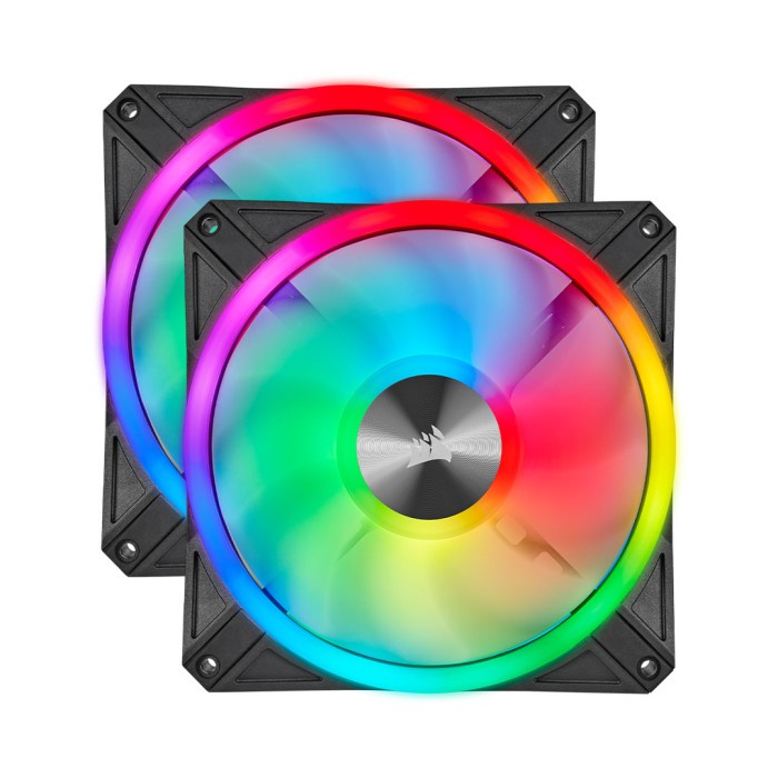 iCUE QL140 RGB 140mm PWM Dual Fan Kit with Lighting Node CORE - Putih