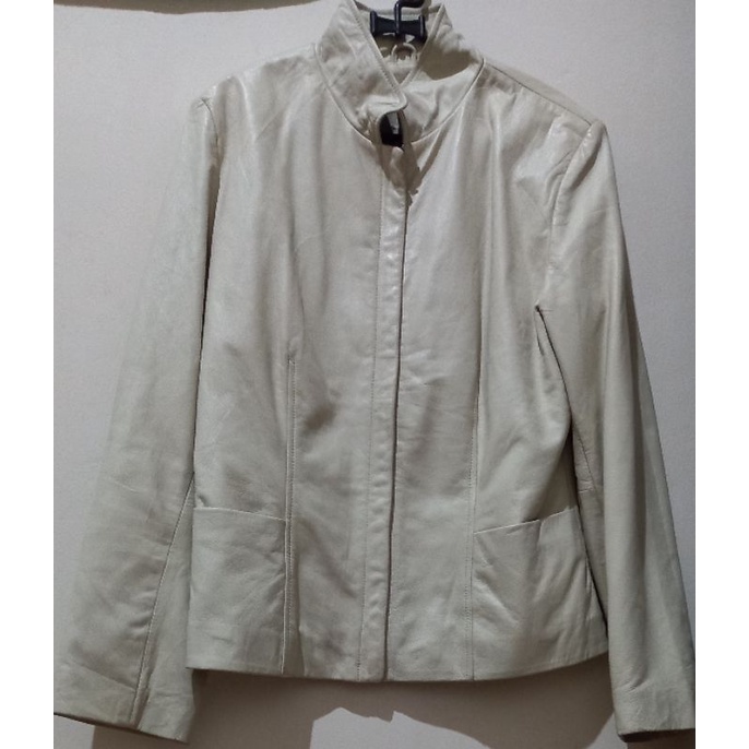 Kenneth Cole Cream Leather Jacket