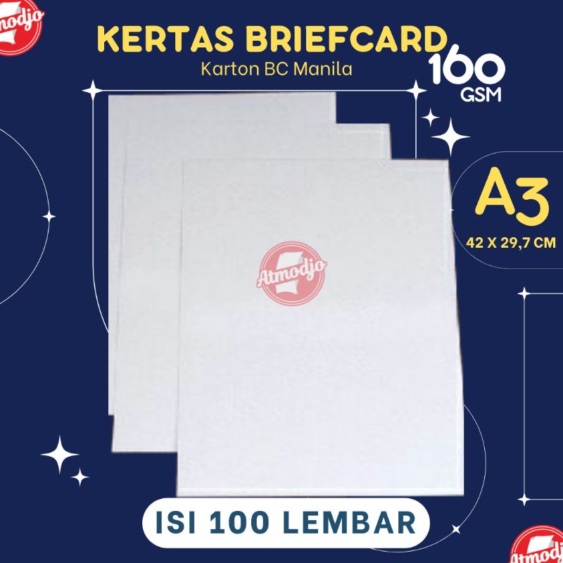 

Kertas BC Briefcard A3 Isi 100 Lembar | Kertas Karton Gambar Undangan Sketch