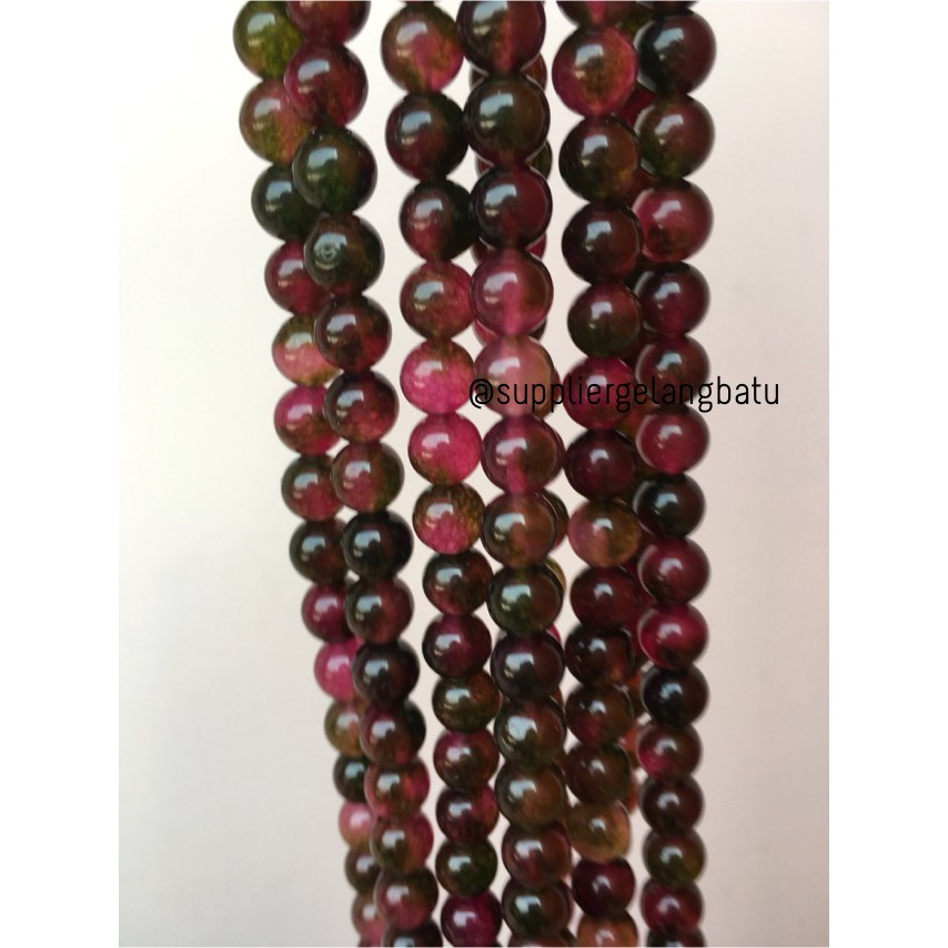 Burgundy Quartz Round Beads 10mm aksesoris premium kuarsa akik renceng aksesoris bahan craft grosir