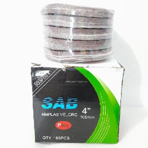 Amplas Bulat grit 400 / Amplas Tempel Velcro 4&quot; Harga Per Kotak (C365K)