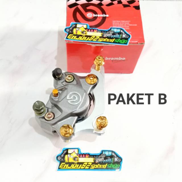 Paket Pengereman Depan Brembo 2p / 2piston Big Logo Supra Lama 125 &amp; Karisma &amp; Revo 100 lama