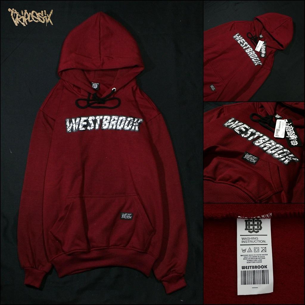 Jaket Sweater Hoodie Westbrook Merah