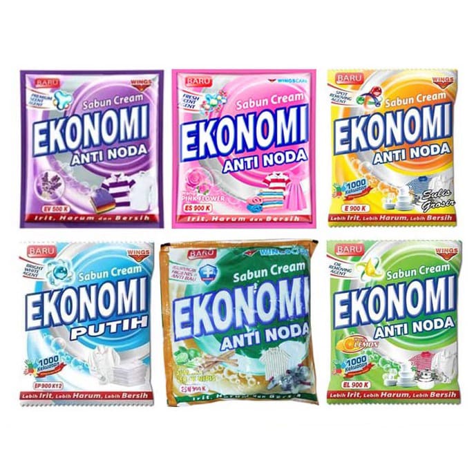 WINGS SABUN CREAM EKONOMI ANTI NODA KEMASAN 168gr ANEKA VARIAN