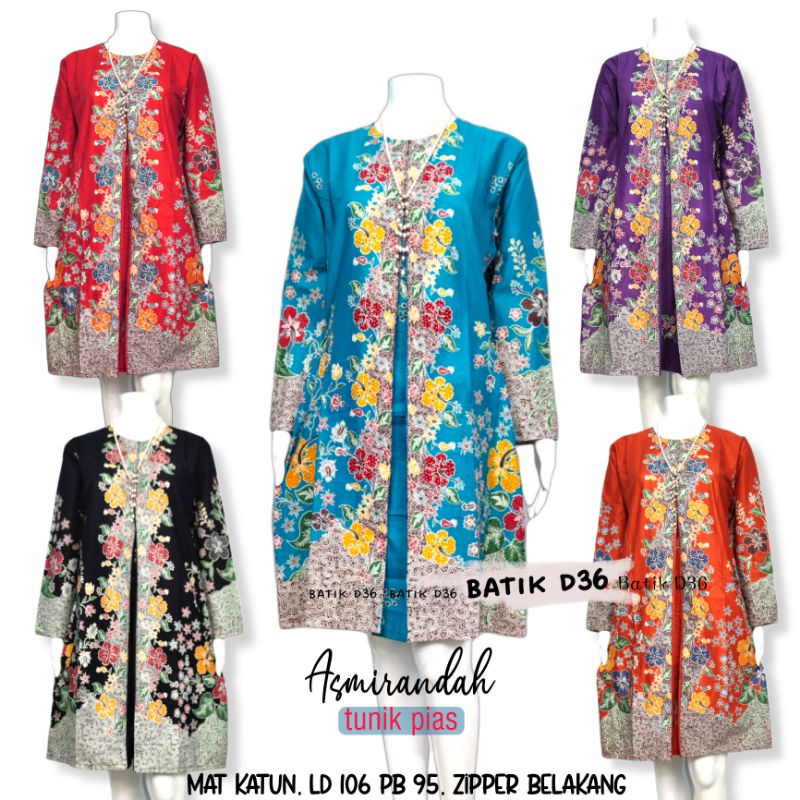 Dress Muslim Asmirandah Wanita Murah TUNIK pias muslimah atasan baju batik katun halus premium lenga
