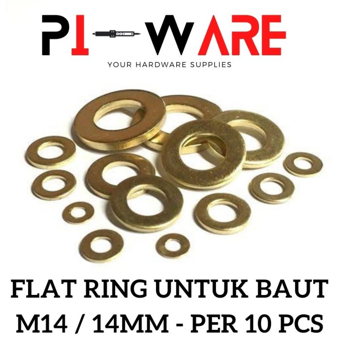 Per Bungkus Isi 10 Pcs Ring Plat Untuk Baut Ukuran M14 14mm 14 mm