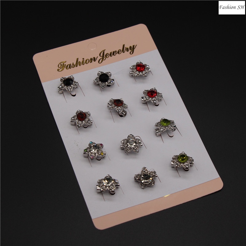 Bros pin Bentuk Bintang Hias Berlian Imitasi Untuk Aksesoris scarf Wanita M70020