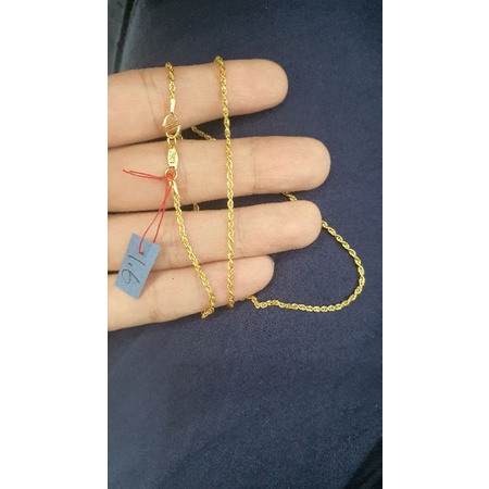 kalung tali korea kalung tipis simpel elegant kekinian emas asli kadar 875