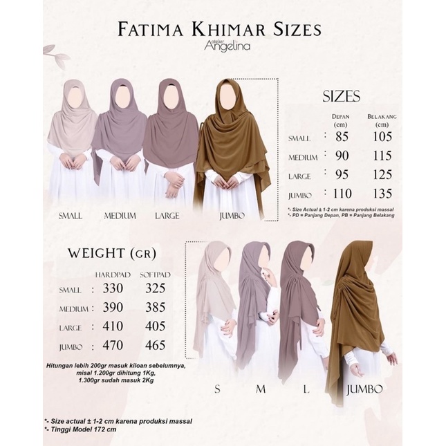 Fatima Khimar Atelier Angelina Soft Pad Size Jumbo (Apricote)