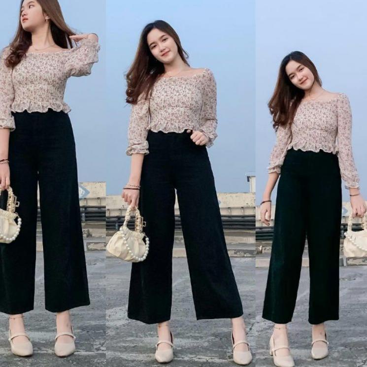 Recomended.. BF CELANA BAWAWAHAN HIGHWAIST WANITA//KULOT HITAM//KULOT PUTIH ji