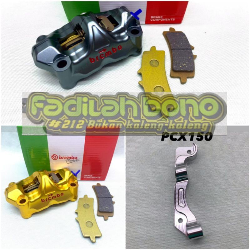 Kaliper PCX kepala babi Brembo M50 dan breket PNP Shock standar PCX