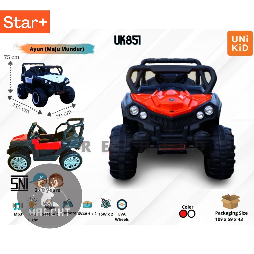 Mainan Anak Mobilan Aki Jeep Baby Electric Car Unikid UK 851
