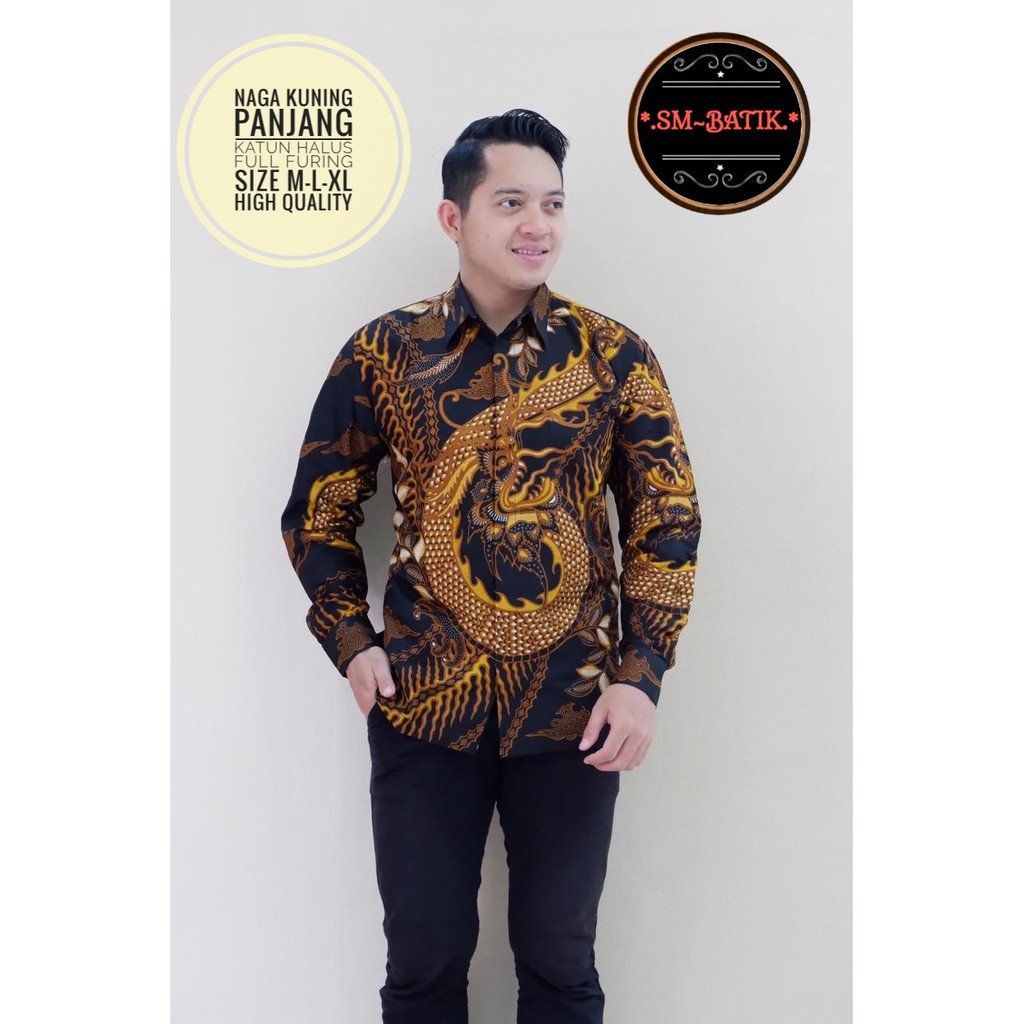 NAGA KUNING / BATIK PRIA LENGAN PANJANG / by SM-BATIK / 10.3