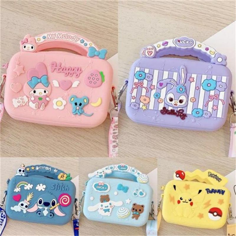 Dompet Koin Tas Selempang Mini Anak Laki Perempuan Import Rubber Jelly Silikon Karakter Satchel Kota