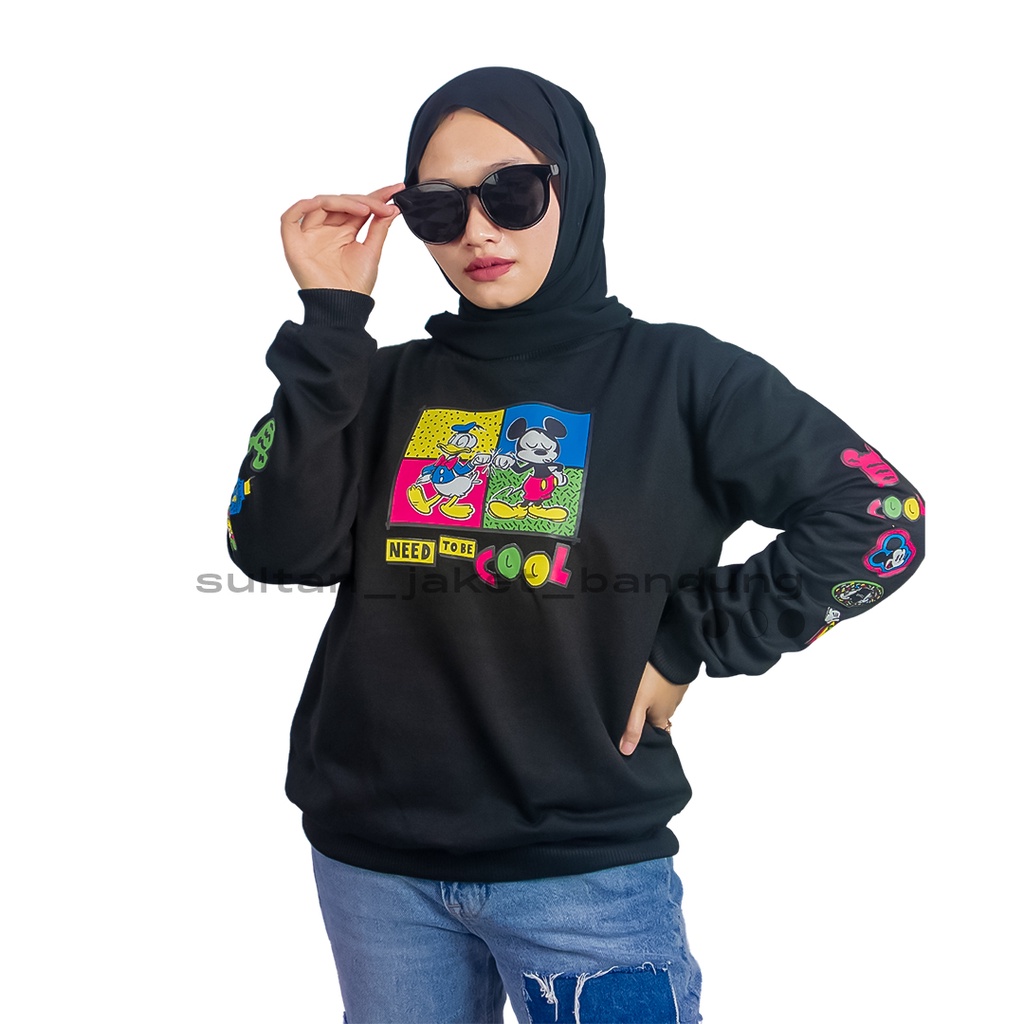 Disney II HOLY Sweatshirt Need To be Cool Mickey HITAM